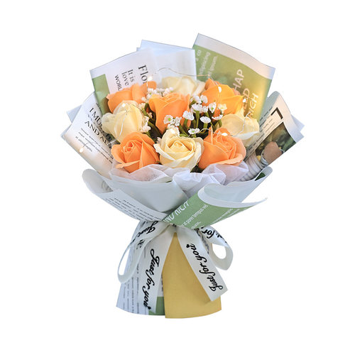 实用伴手礼生日礼物花束仿真向日葵玫瑰香皂花束成品送女朋友闺蜜 - 图3