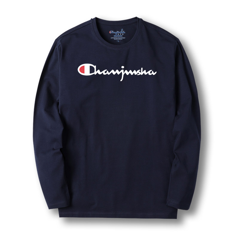 冠军说春秋季新款纯棉男士潮打底衫 冠军说T恤