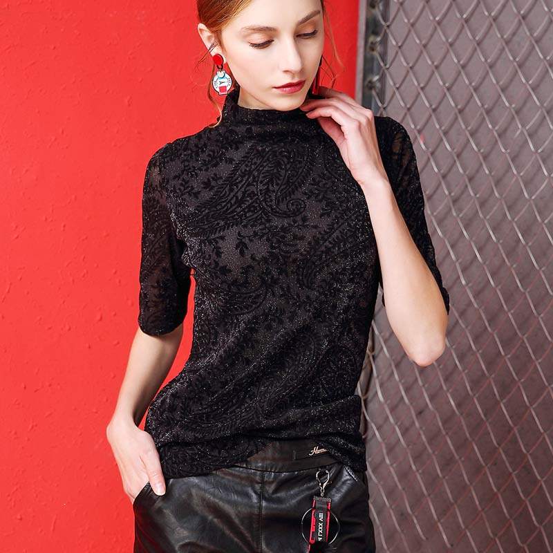 清丹杨欧货秋装新款植绒中袖打底衫 清丹杨T恤