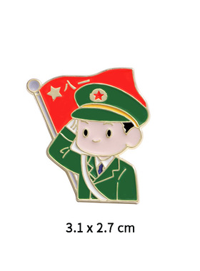 建军节纪念徽章旗帜阅兵服装配饰胸章军人夏令营礼品金属装饰胸针