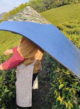 户外采茶防雨防晒披风斗笠帽