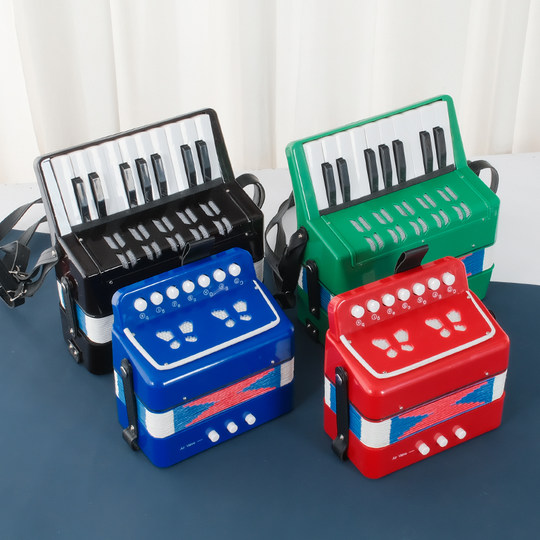 Mini Children's Accordion Puzzle Instruments Toys Music Early Education Festival Gift 7-key Bass 17-key Musical Instruments