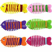 Kindergarten Wrapped Threading Wear Line Fish Manual Game Pu