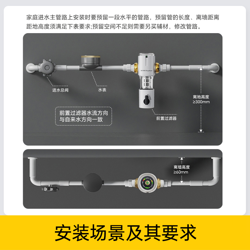 荣事达前置过滤器家用直饮厨房自来水大通量全自动反冲洗净化器 - 图3
