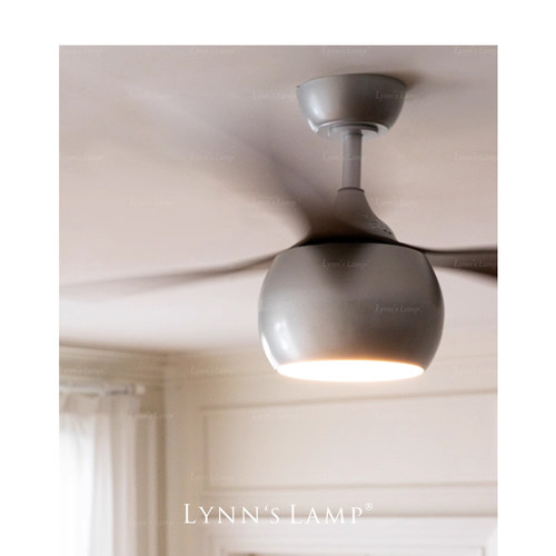 Lynn's立意 中古包豪斯吊扇灯 客厅卧室木纹太空时代书房风扇灯 - 图3