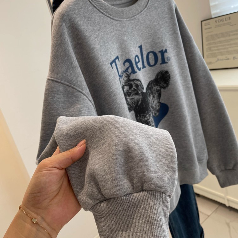 美式复古圆领套头卫衣女200斤胖mm宽松百搭减龄秋冬2025新款上衣,淘宝优惠券,粉丝福利购,淘宝优惠卷