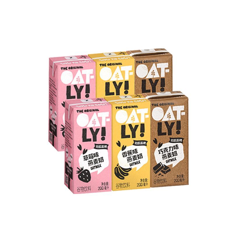 新品OATLY草莓香蕉巧克力风味燕麦奶200ml*12盒便携装谷物饮料 - 图3