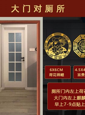 卧室门对厕所门化解正对房门卫生间隔断屏风主卧书房次卧儿童门贴