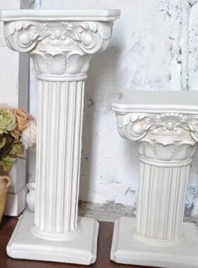 室内简约罗马柱摆件玩偶置物架