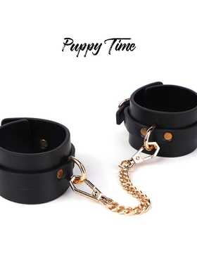Puppy Time皮质手拷魔术道具cosplay金属链可调节情侣