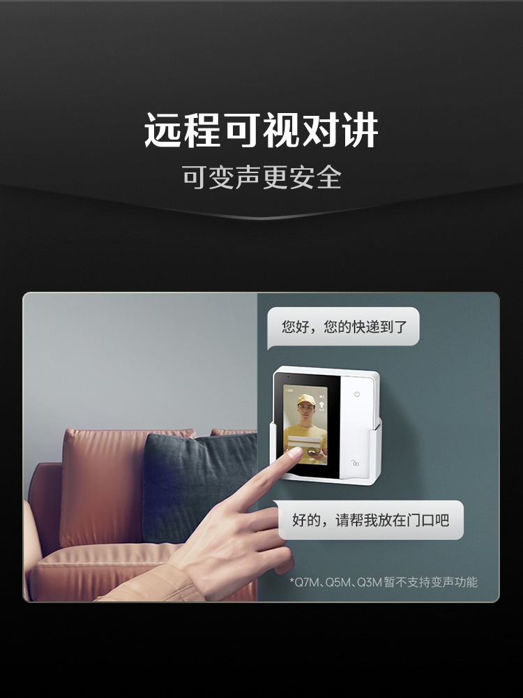 【限时秒杀】德施曼小Q可视屏联动指纹锁猫眼人脸智能锁移动屏幕 - 图3