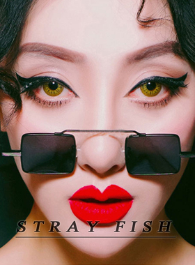 潮复古个性嘻哈小方形王金金墨镜