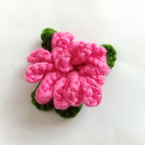 手工钩织毛线花朵DIY配饰立体编织花饰品配件手工编织 - 图1