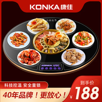 Conja Round Meals Heat Insulation Board Hot Cutting Board Home Warm Cutting Board Hot Vegetable Theorizer Heating Table Turntable Multifunction