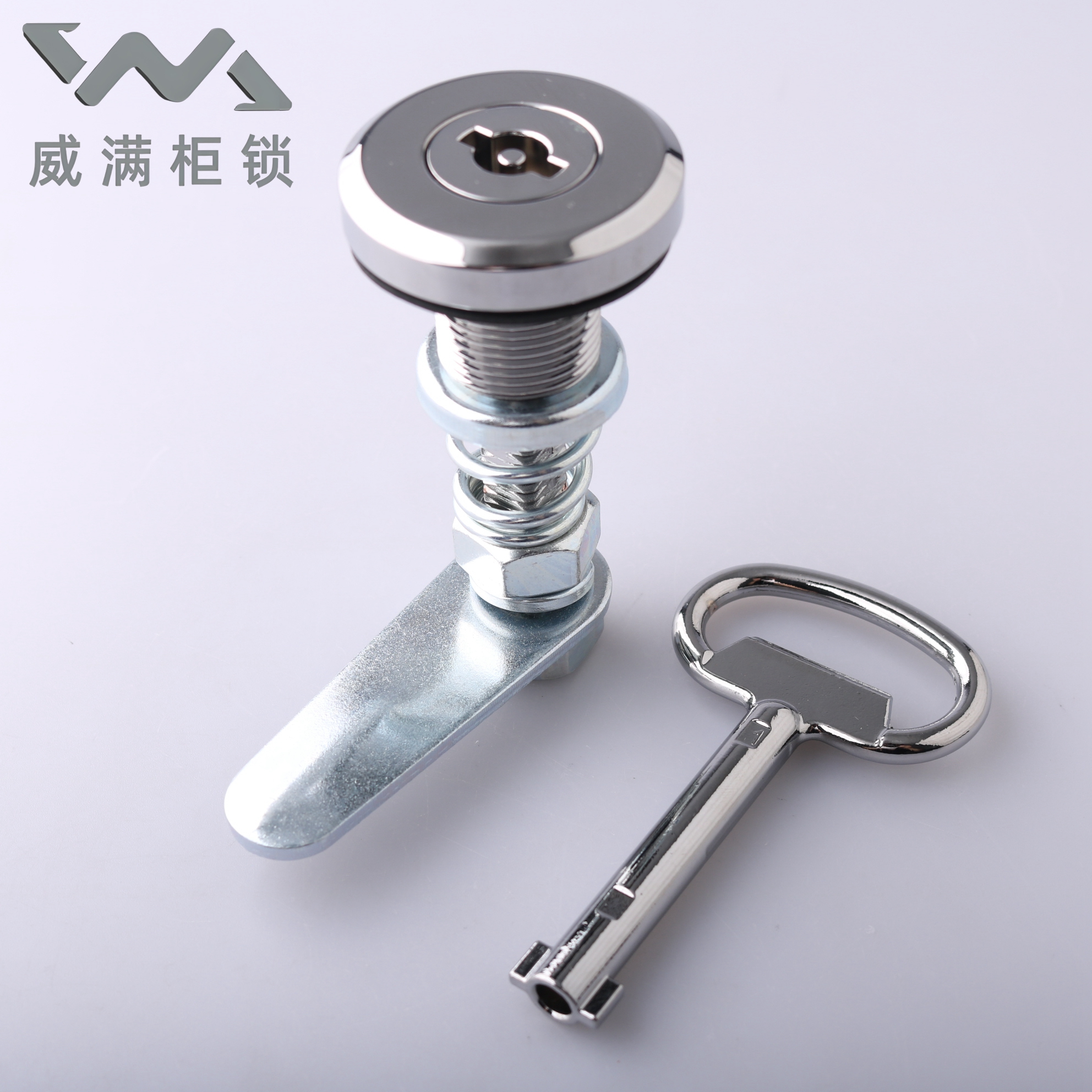 威满 MS518网络机箱机柜锁高压柜控制柜弹簧旋钮锁开关柜门圆柱锁 - 图0