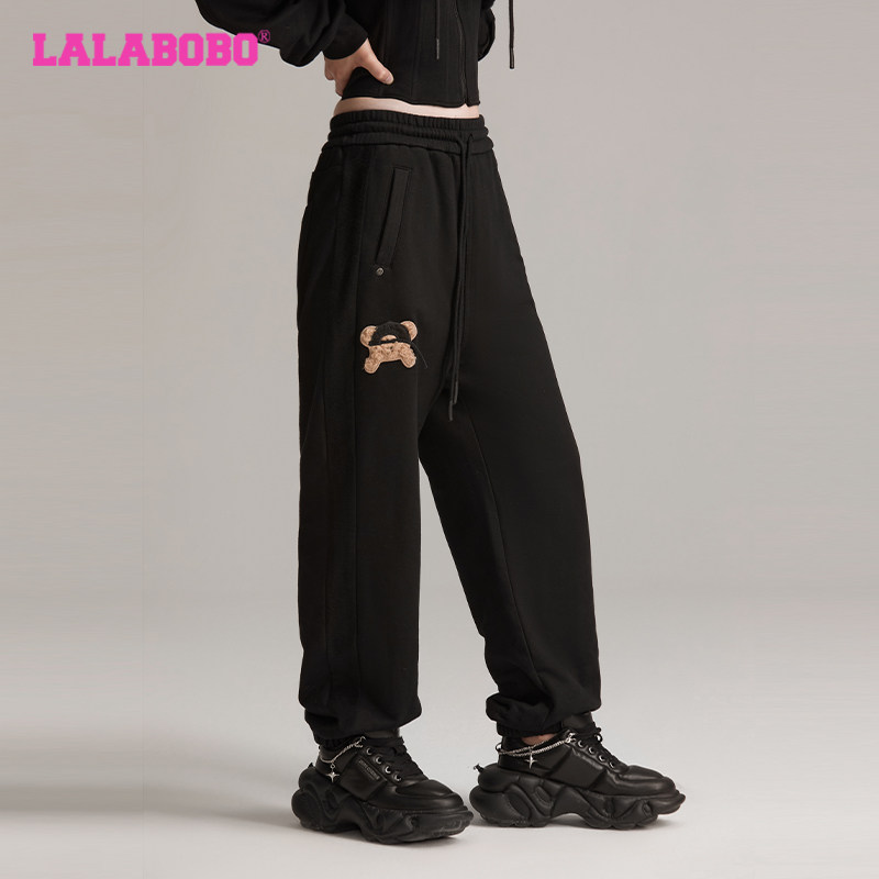 【商场同款】LALABOBO24年秋季长裤女原创新款潮牌直筒束脚甜裤子,淘宝优惠券,粉丝福利购,淘宝优惠卷