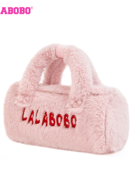 LALABOBO草莓毛绒手提包
