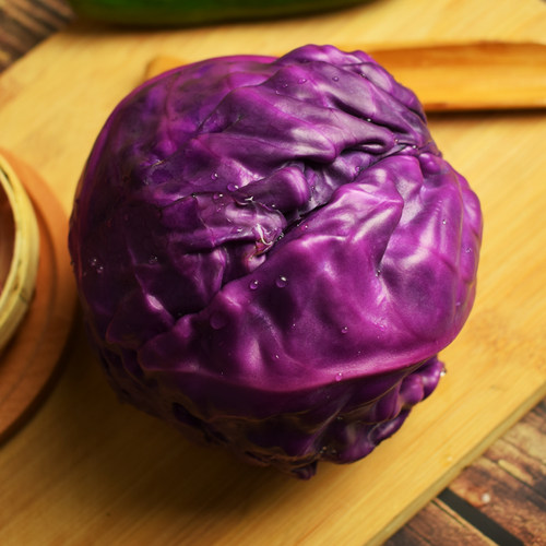 紫甘蓝650g 紫包菜球紫色红椰菜西餐蔬菜生菜轻食沙拉食材5件包邮 - 图2