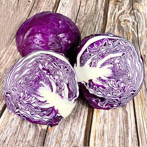 紫甘蓝650g 紫包菜球紫色红椰菜西餐蔬菜生菜轻食沙拉食材5件包邮 - 图0