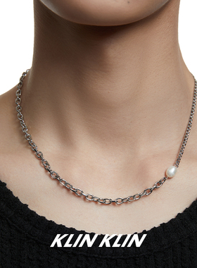 klinklin珍珠拼接锁骨链