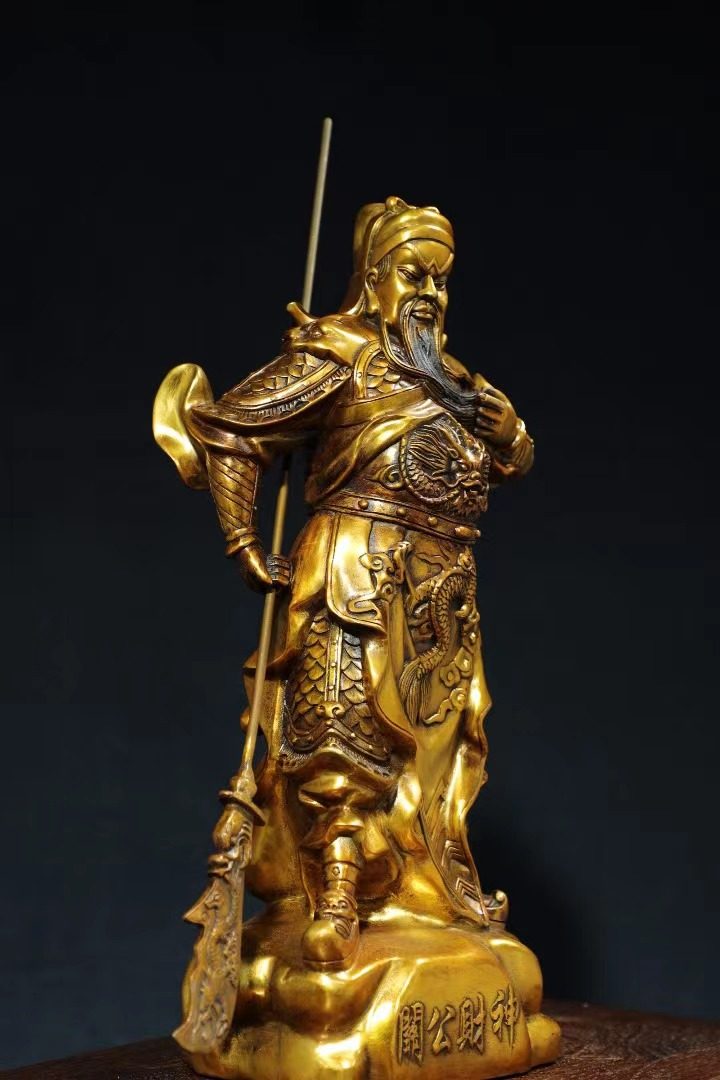 纯铜武财神关公神像摆件关羽关二爷居家乔迁店铺开业供奉关帝爷_虎窝淘