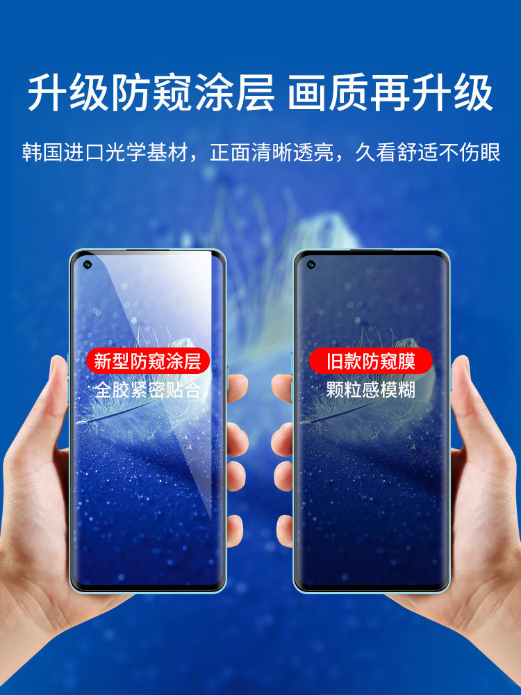 oppo reno6pro防窥钢化膜5Pro/5k屏9胶8Pro+支持7可用一加ace3指纹秒解锁4se手机贴膜reno12防偷窥10A1适用11