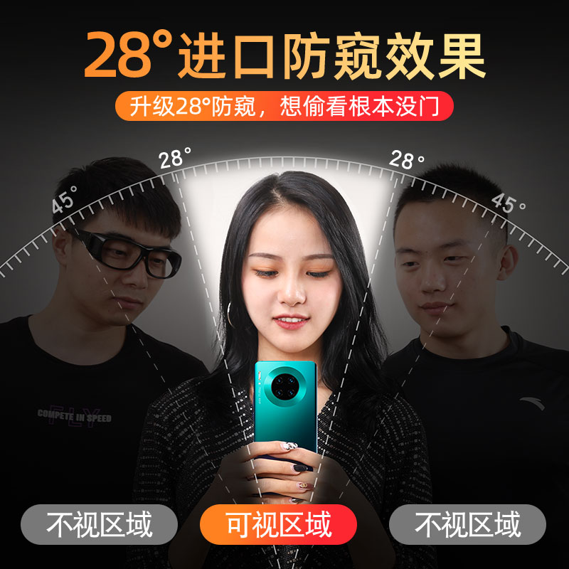 华为mate30防窥膜可用指纹解锁mate40pro+支持不影响识别rs保时捷防偷窥屏60手机水凝膜20x钢化50贴膜por适用 - 图2