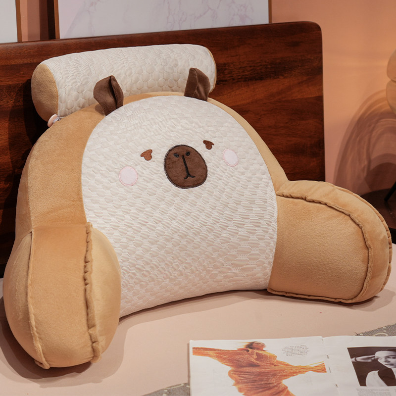 卡皮巴拉靠枕床头靠垫软包靠背垫床上玩手机护腰枕学生宿舍腰垫夏,淘宝优惠券,粉丝福利购,淘宝优惠卷