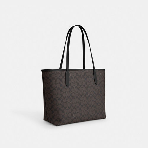 COACH/蔻驰官方 奥莱女士city33通勤大号老花单肩手提托特包CV976 - 图1