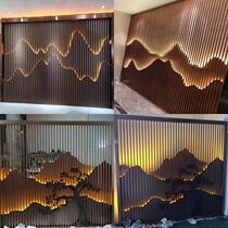 Stainless Steel Fake Mountain Background Wall Custom Screen Partition Landscape Painting Hotel Lobby O Dining Room Ktv Sample House Display Central Dress
