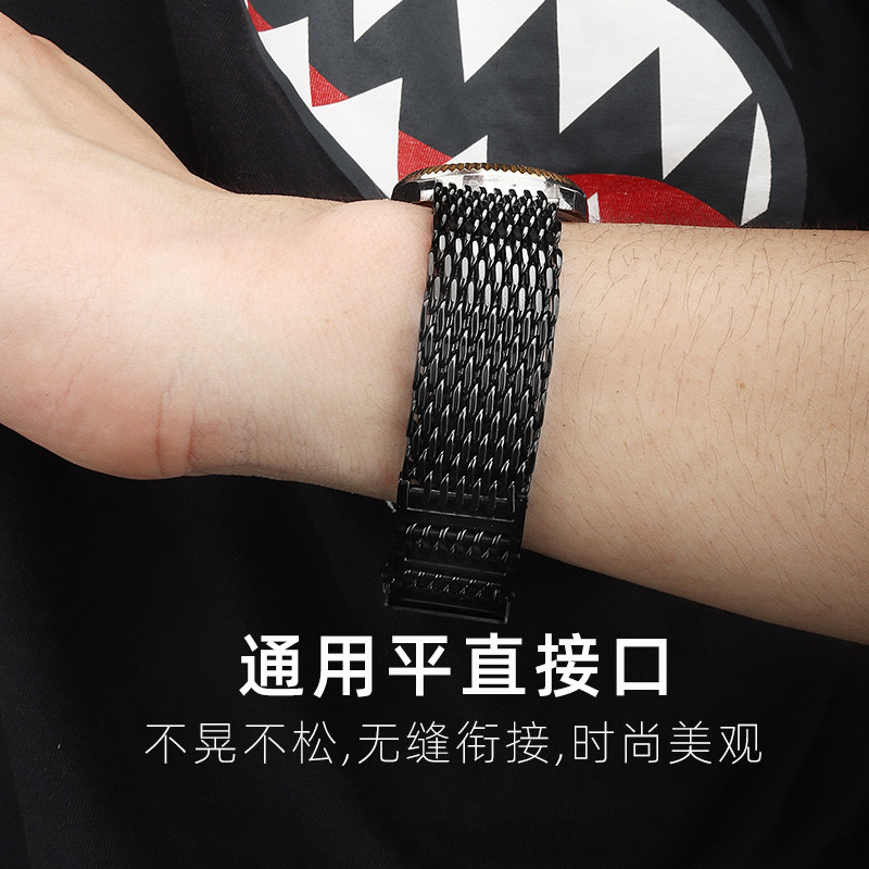 实心精钢手表带男钢带代用精工5号水鬼山罐头鲍鱼手表带精钢表链 - 图3