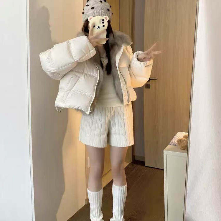 狐狸毛短款羽绒服女冬季新款领宽松加厚小个子韩版皮草面包服外套,淘宝优惠券,粉丝福利购,淘宝优惠卷