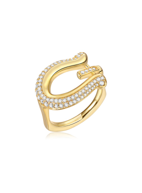 DEA DESIGN 马蹄扣系列 双层马蹄扣耳环 925银镀金饰品 原创设计