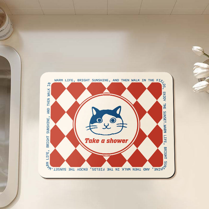 可爱猫脸新款卡通厨房沥水垫吸水桌面隔热防烫垫家用防滑桌垫餐垫,淘宝优惠券,粉丝福利购,淘宝优惠卷