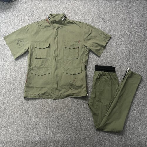 明亮叔出品新款3rd越战军布裤高街风百搭堆积感长裤男女款 - 图1