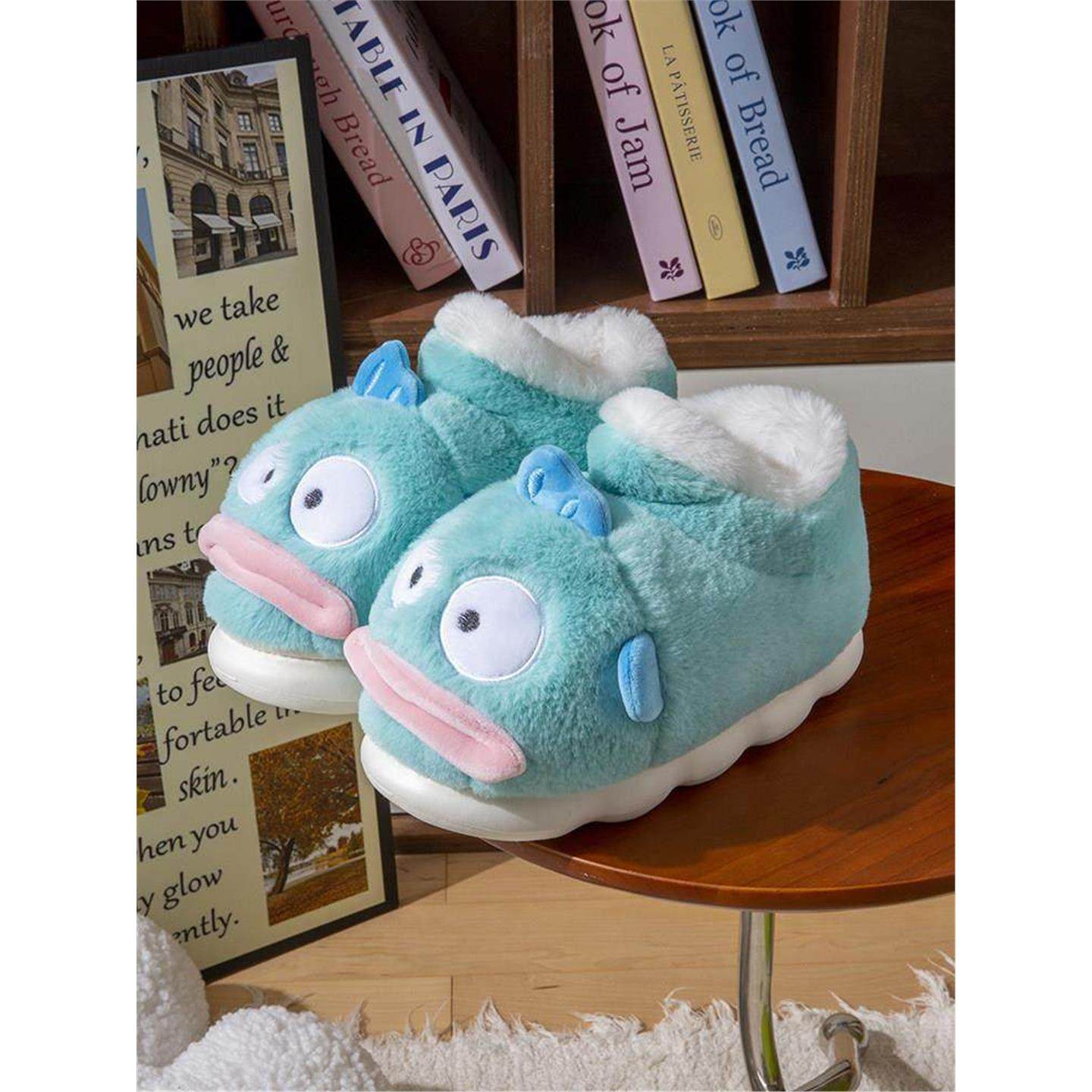 丑鱼棉拖鞋女冬季包跟室内家居防滑情侣可爱毛绒拖鞋冬天棉鞋男士,淘宝优惠券,粉丝福利购,淘宝优惠卷