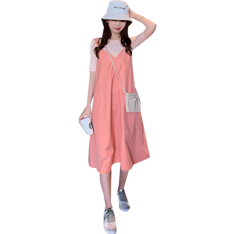 孕妇夏装气质休闲两件套潮妈连衣裙 纤妃诗连衣裙