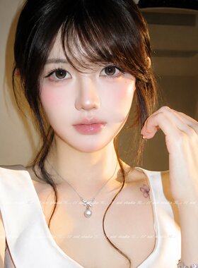 度假风银色蝴蝶结珍珠项链颈链女