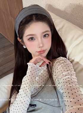 灰色宽边发箍显脸小头箍日常发卡