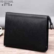 Mens Handbag Genuine Leather Luxury Luxury High-end Large Capacity Letter Enveloping Business Casual Hand Grab Bag Boomer Hand Grab Bag