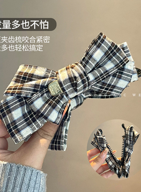 复古豹纹蝴蝶结香蕉夹发夹女款