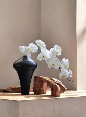 黑色陶瓷侘寂风插花器花瓶