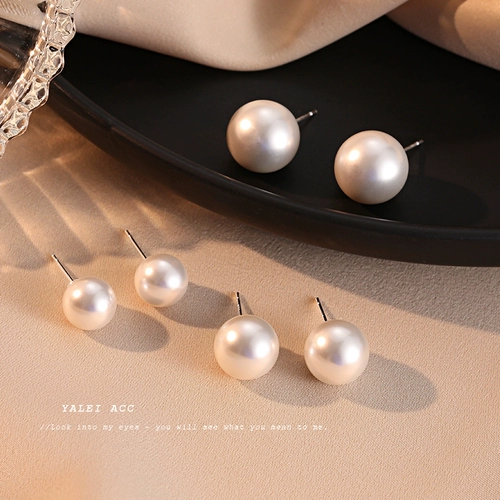 Ретро серьги из жемчуга, серебро 925 пробы, коллекция 2023, в западном стиле, простой и элегантный дизайн, по фигуре