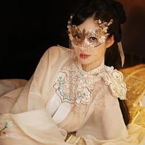 Mask Ancient Wind Streaming Suveal Veil LIVE WEB RED FOX FACE CURTAIN HANGING EAR MAKEUP PROM ADULT HALF-FACE FEMALE MONT