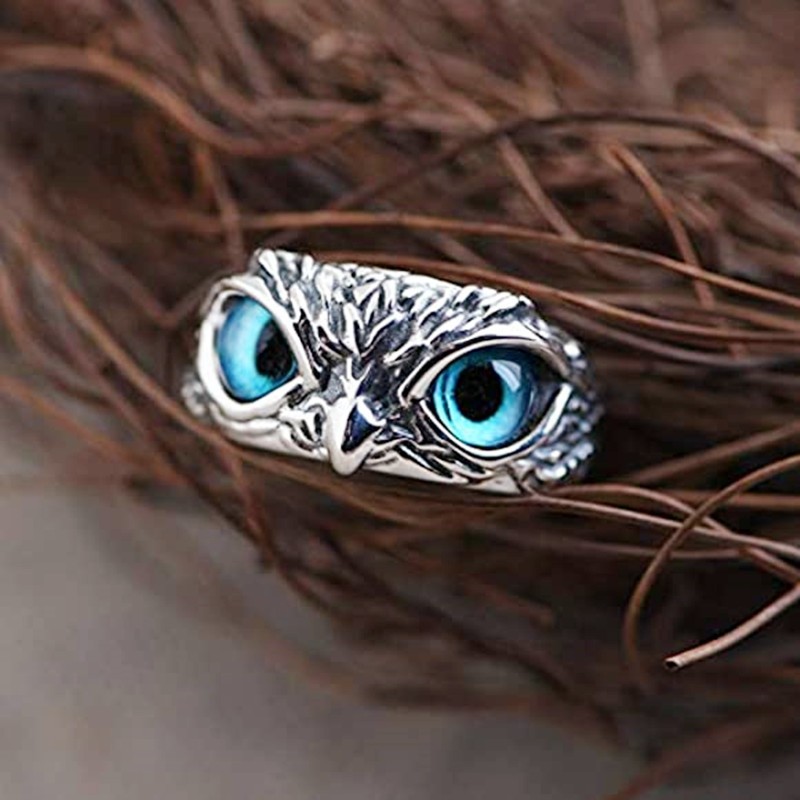 Click rate source factory store owl ring men's light luxury retro style ring fashion domineering open finger a4