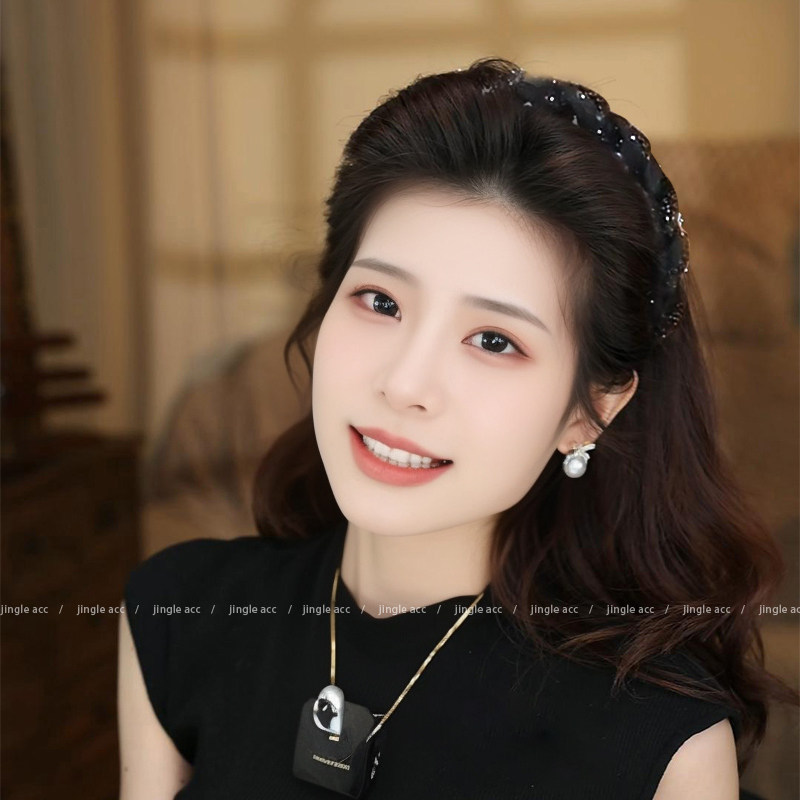 赫本路易斯繁星发箍女2025新款高级感洋气时尚发卡高颅顶头箍头饰 - 图0