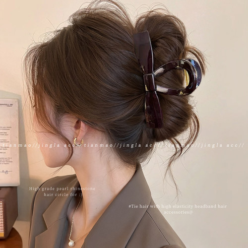 气质发夹女后脑勺大号发量大头发抓夹高级感2026新款鲨鱼夹子头饰 - 图0