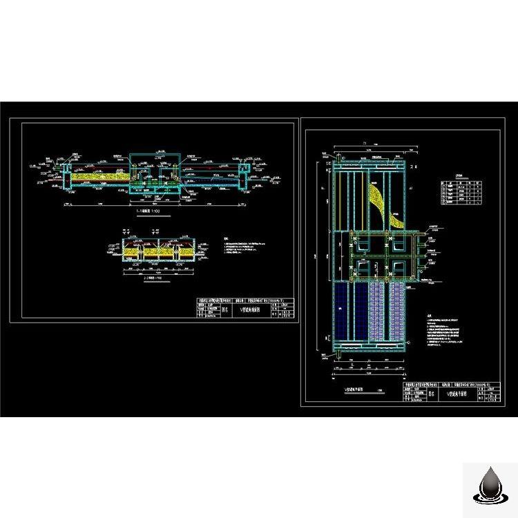 7万吨给水厂设计说明CAD图纸V型滤池加药间絮凝沉淀池自来水厂 - 图0
