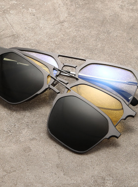 黑武士近视眼镜男磁吸太阳镜