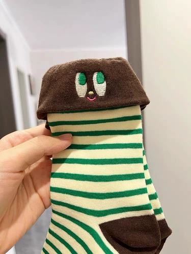 Дизайн милый края полосатой полосатые девушки смешной креатив в творческой хлопковой куче нише